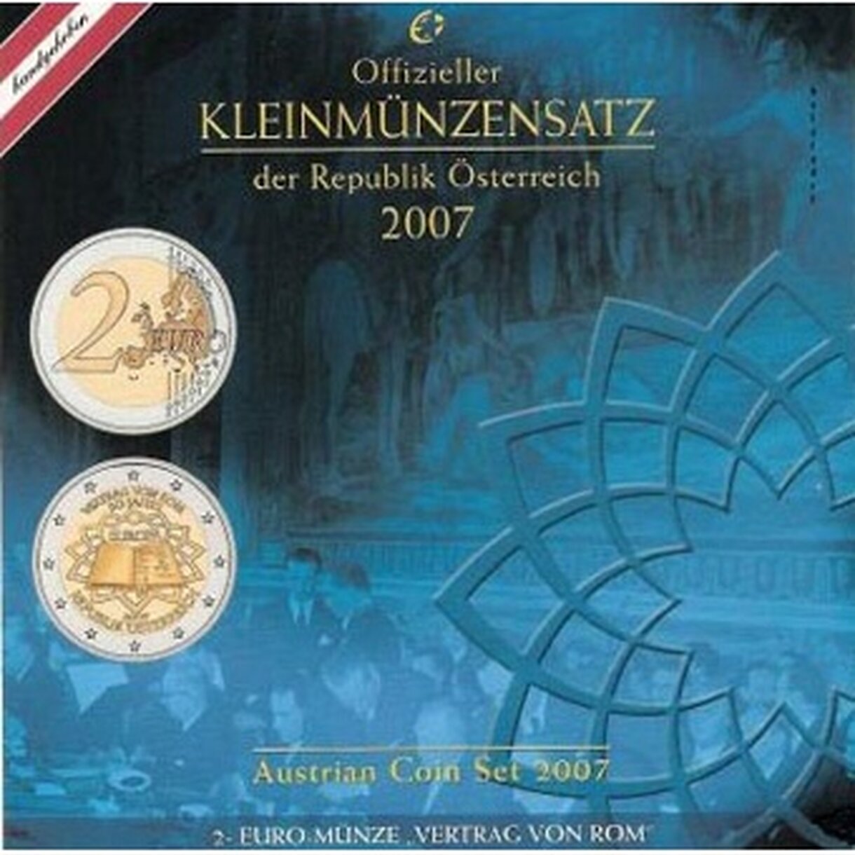 Sada obehových Euro mincí Rakúska 2007