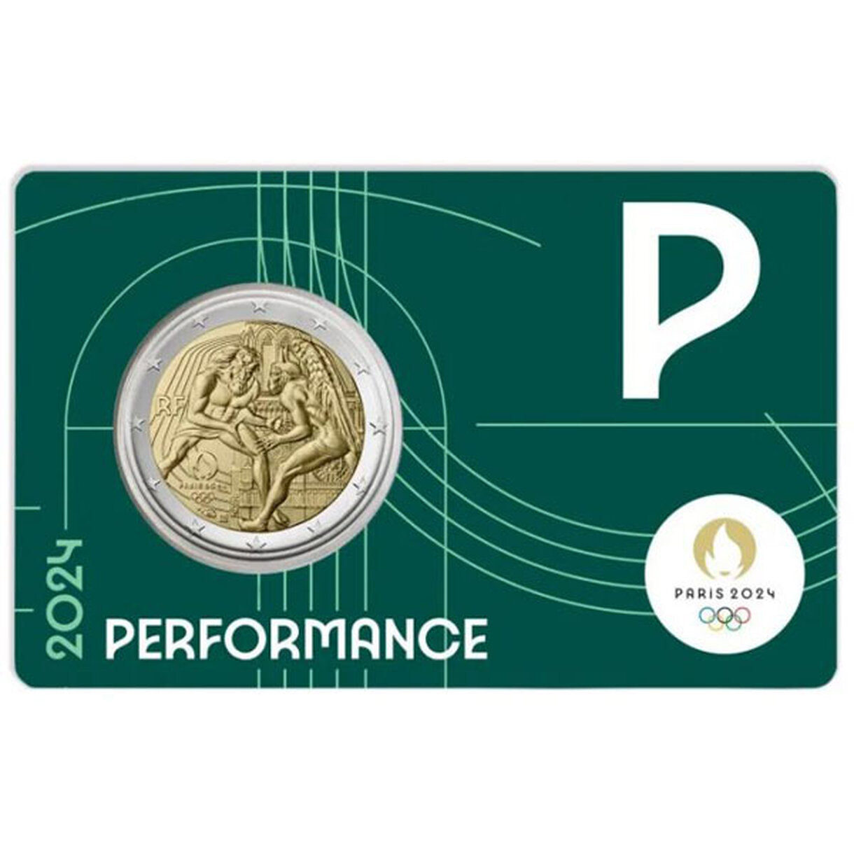 2 EURO Francúzsko 2024 - Olympijské hry 2024 (zelená) P